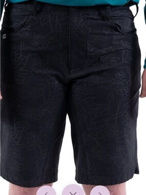 Women's Black Floral Bike Shorts Wild Rye 8